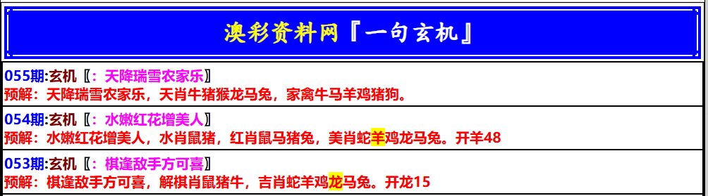 055期天下彩，澳门一句玄机