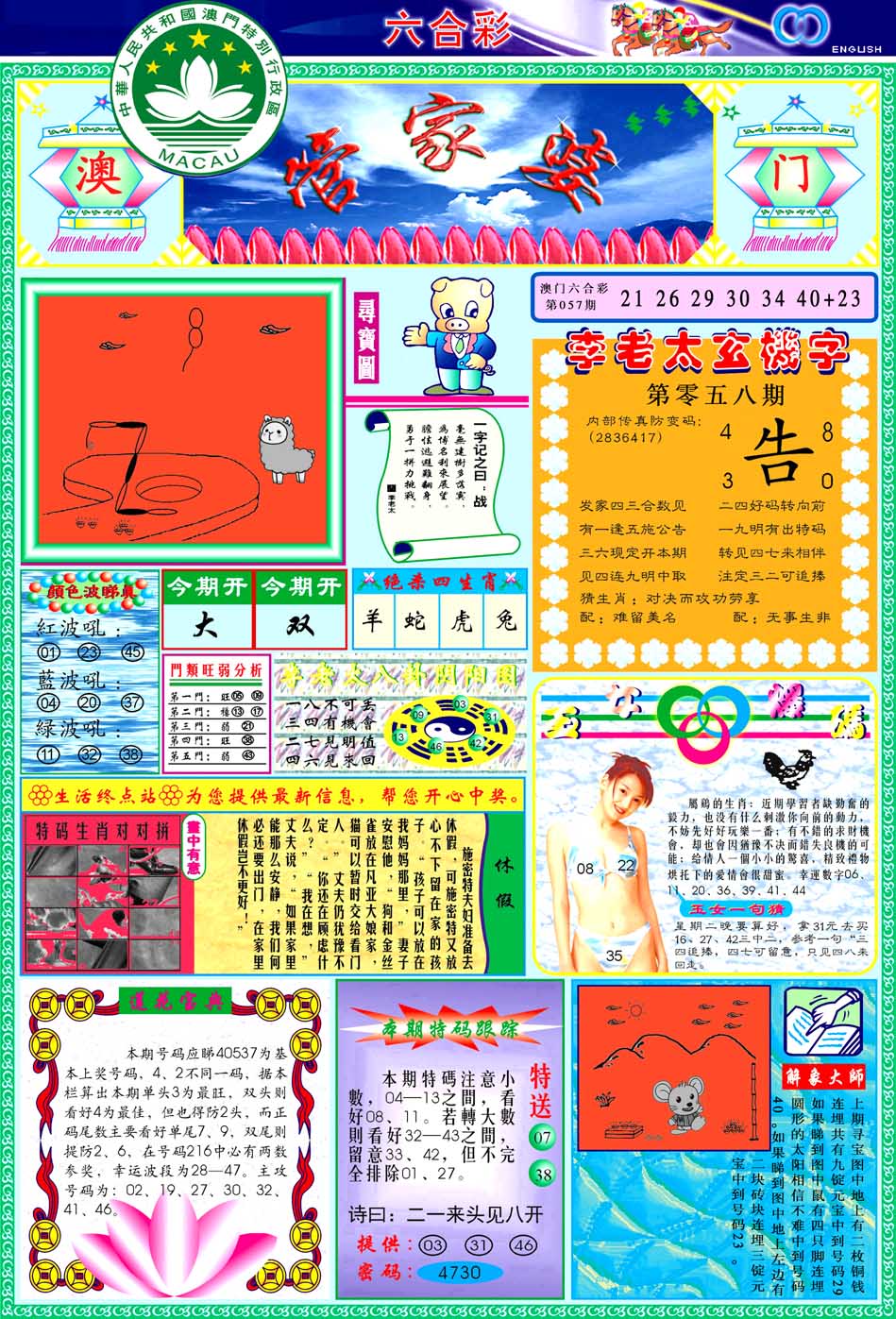 六合寶典：058期管家婆