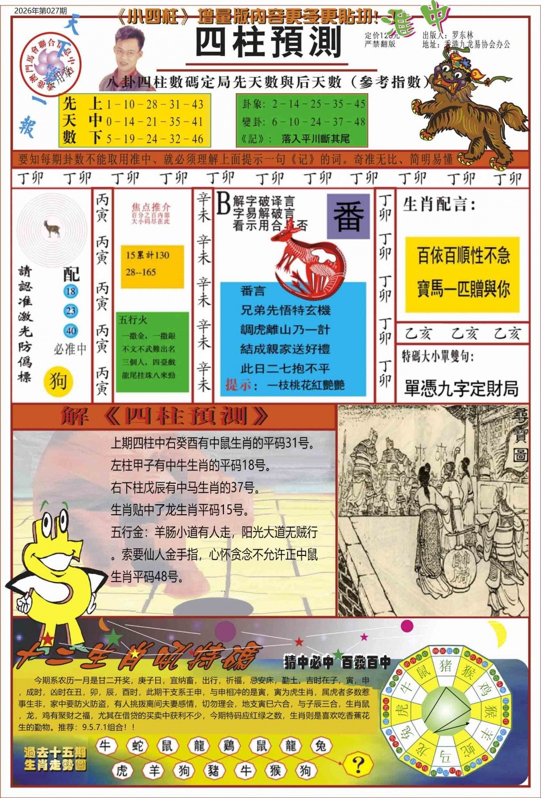 港澳王中王-香港挂牌论坛：027期中四柱预测A
