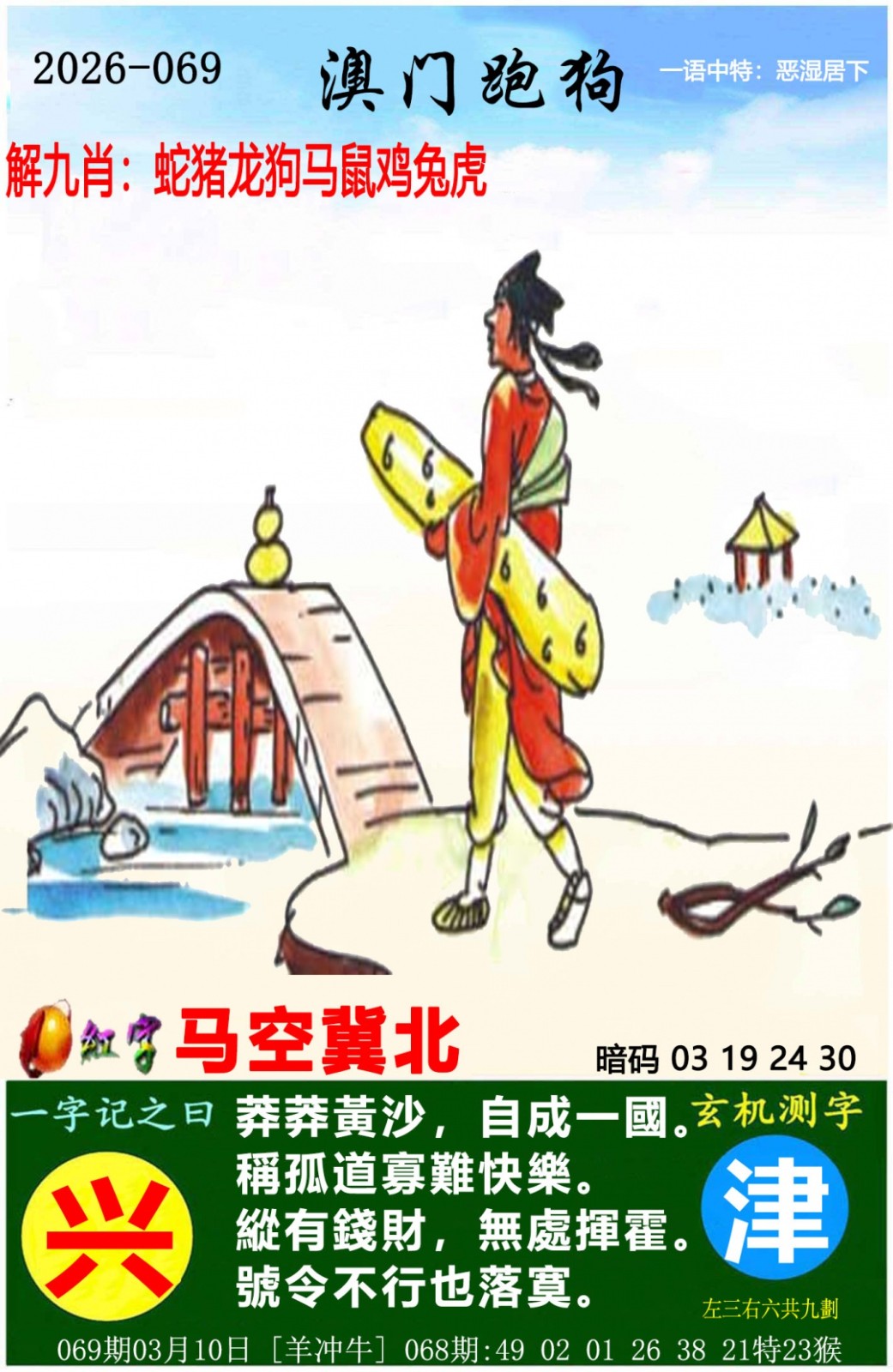 澳利澳6肖18码论坛：069期澳门跑狗图