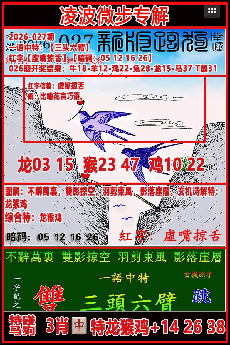 027期：凌波微步专解跑狗，广州传真中特诗 - 六合心经