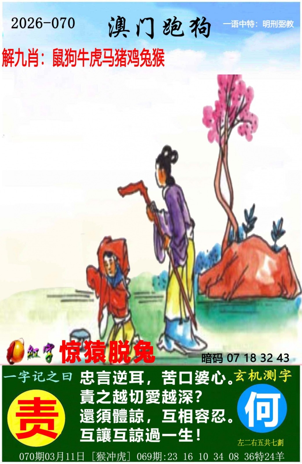 070期澳门跑狗：澳门跑狗图