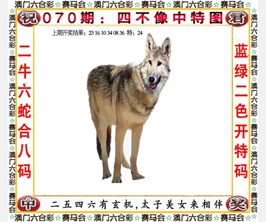 八百图库：070期四不像中特图