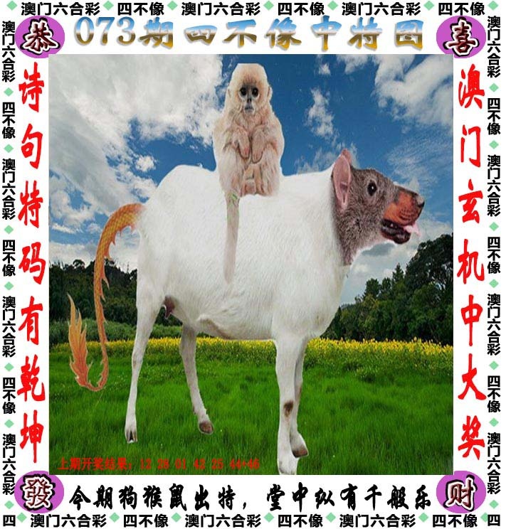 澳门六合彩跑狗图论坛：073期四不像