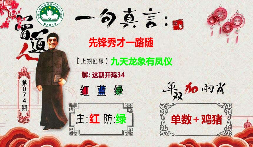 074期一句真言，港澳图库
