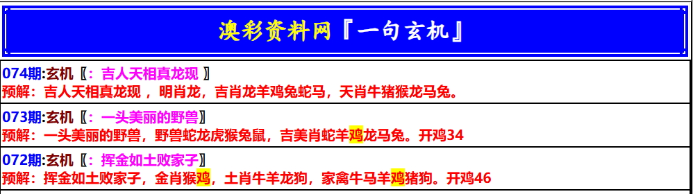 074期八百图库：澳门一句玄机