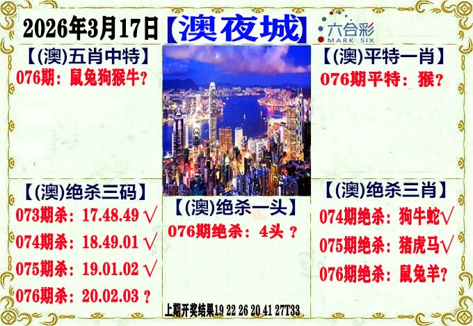 新澳十点半：076期澳门夜城