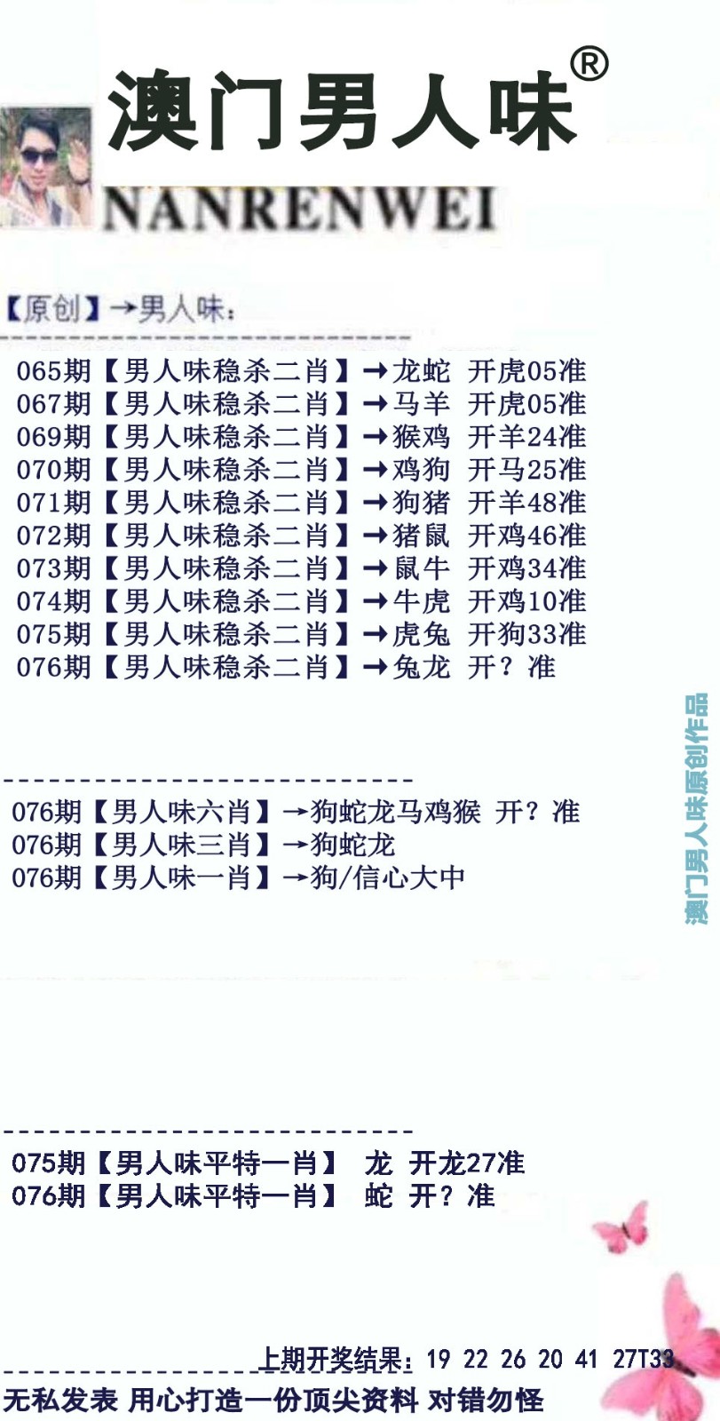 九肖十码-图库大全：076期男人味