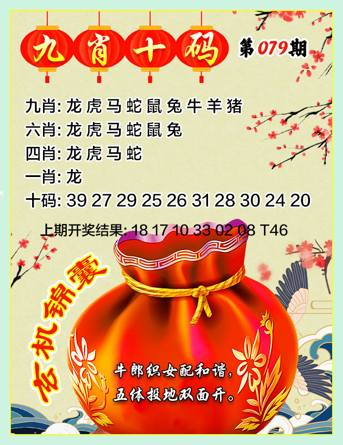 极限平特079期：九肖十码