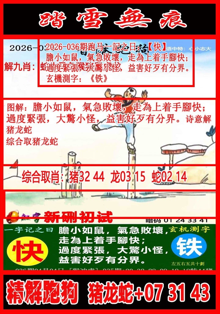 036期：踏雪无痕解跑狗，九龙图库 - 天空彩票
