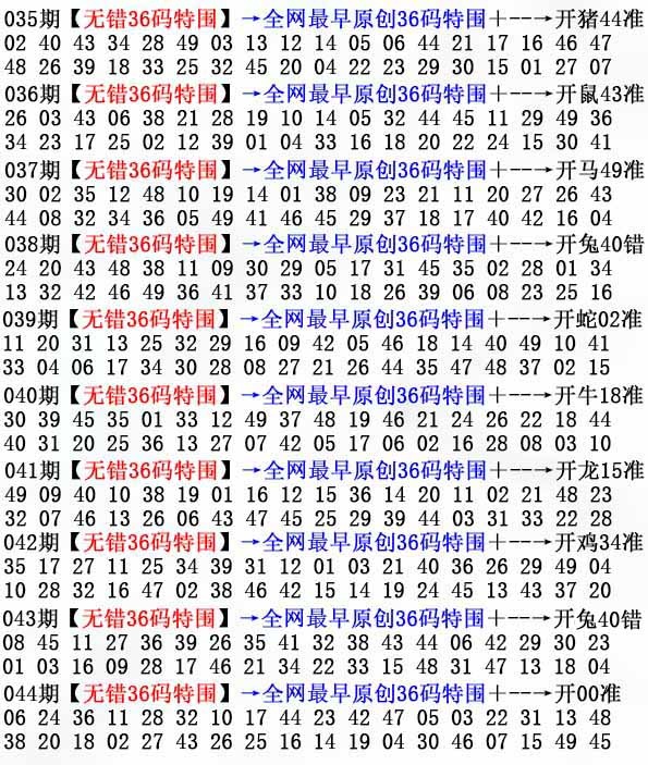 044期彩民之家牌论坛：36码特围