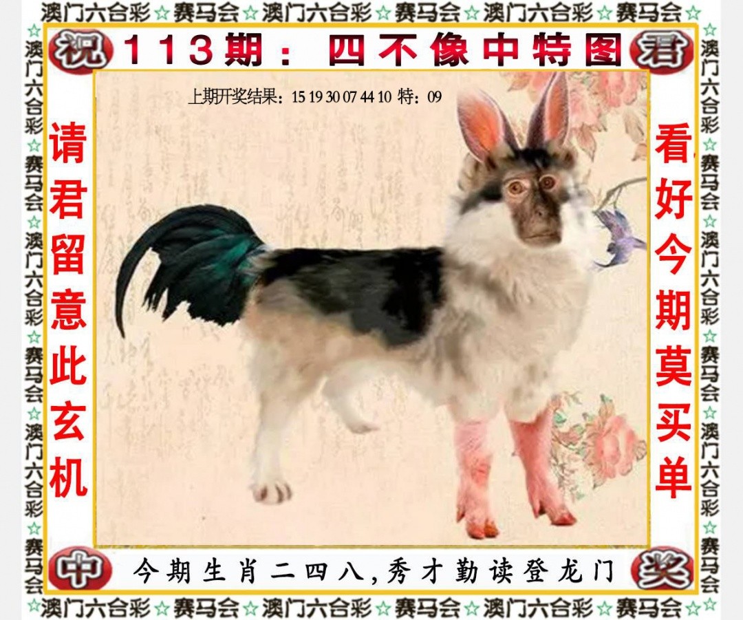 澳门跑狗：113期四不像中特图