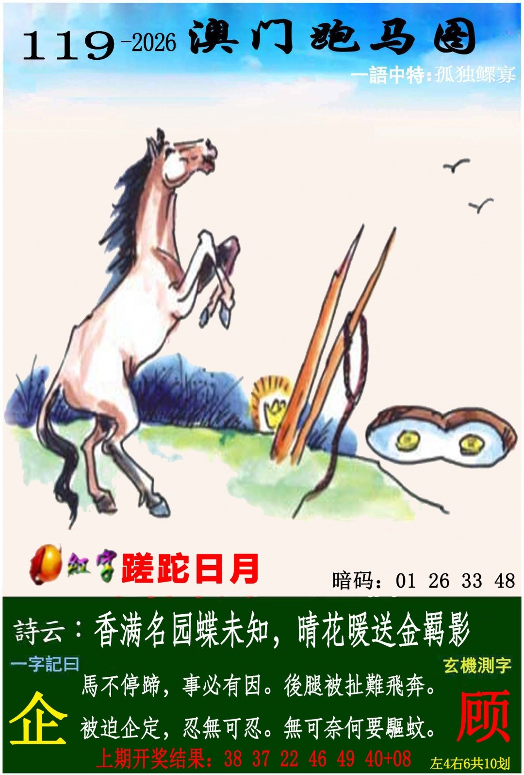 澳门跑图119期：跑马图