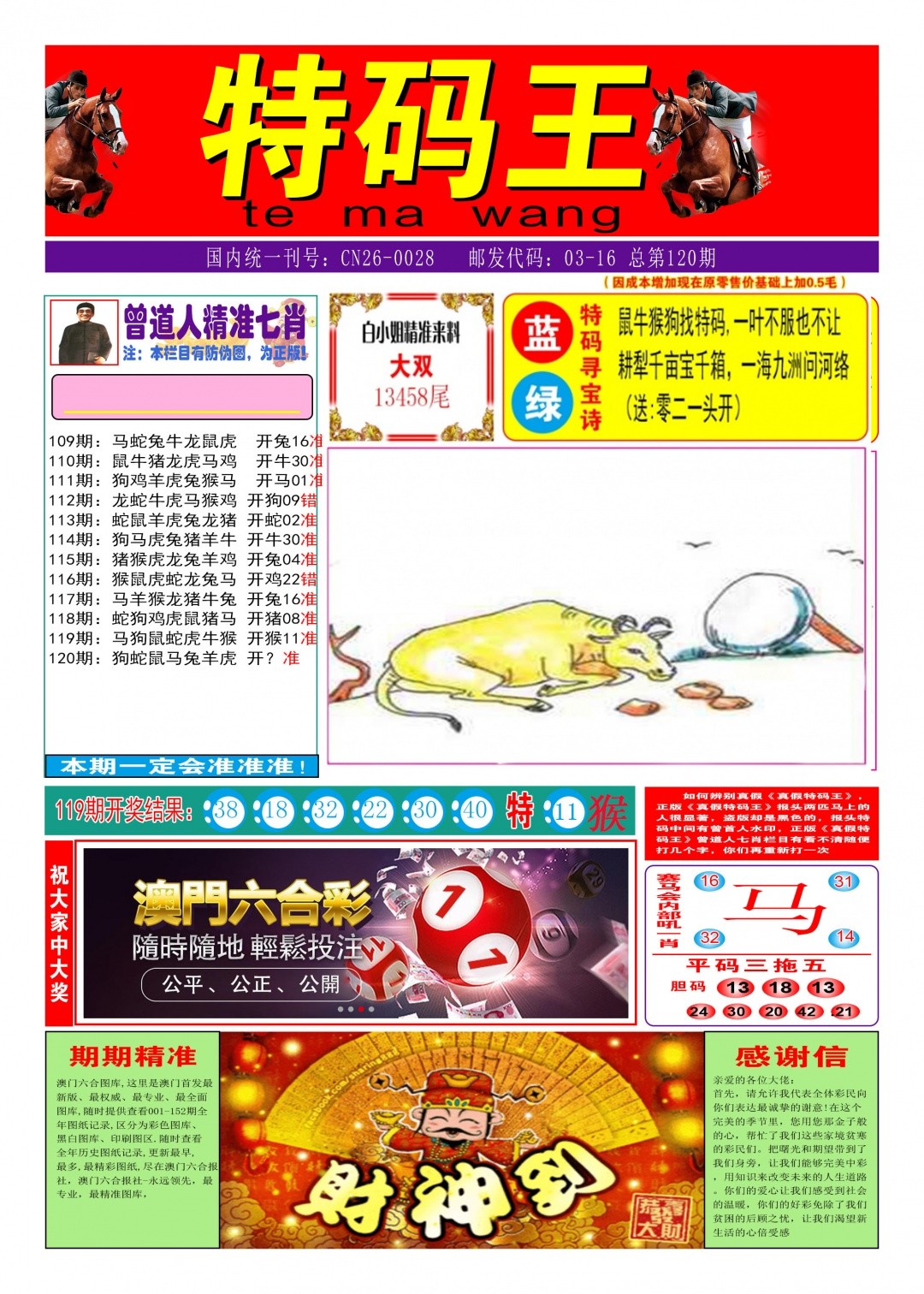 富豪一句平：120期特码王A