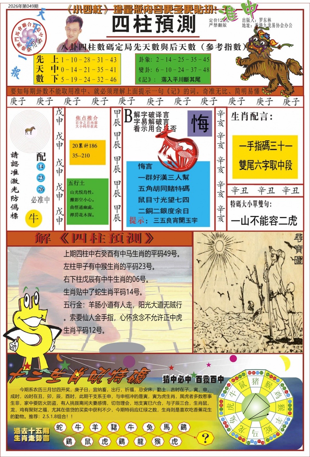 图库大全049期：中四柱预测A