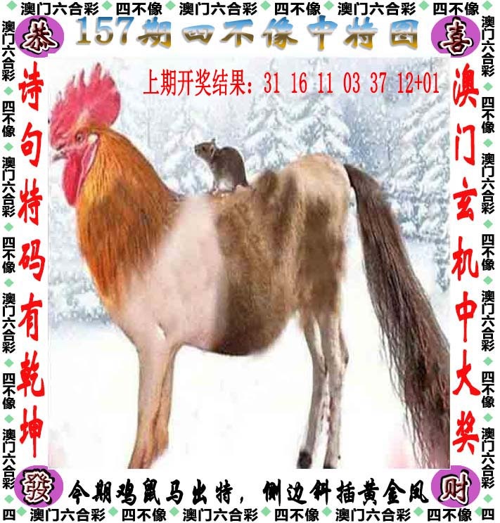 香港开奖直播：157期四不像