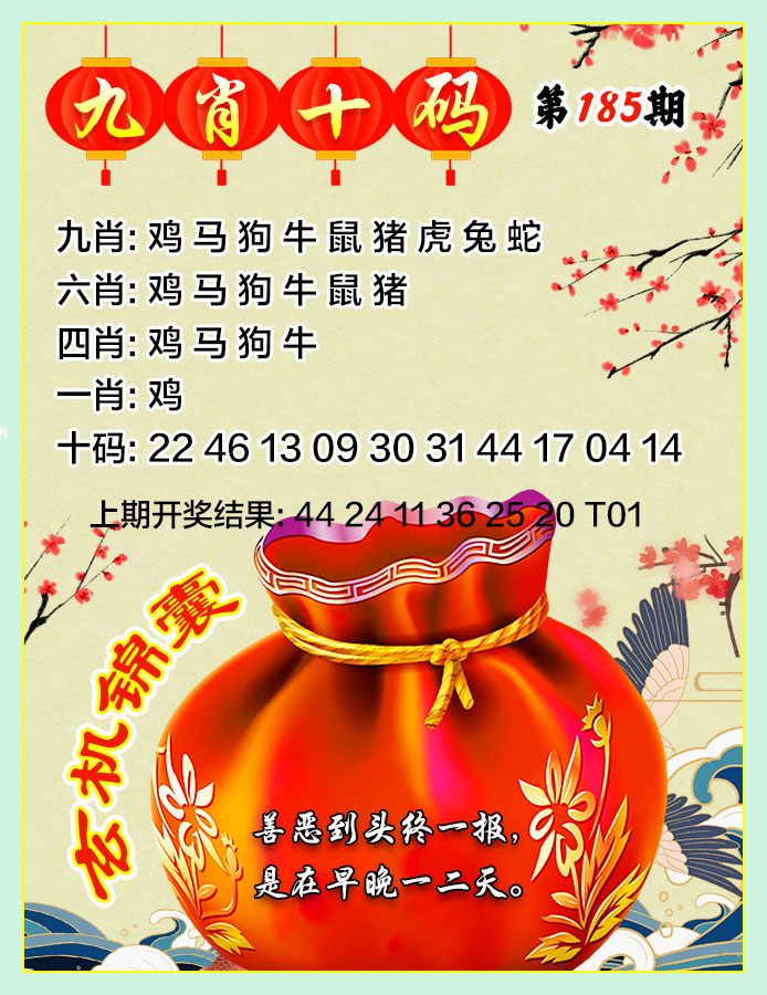 老图库：185期九肖十码