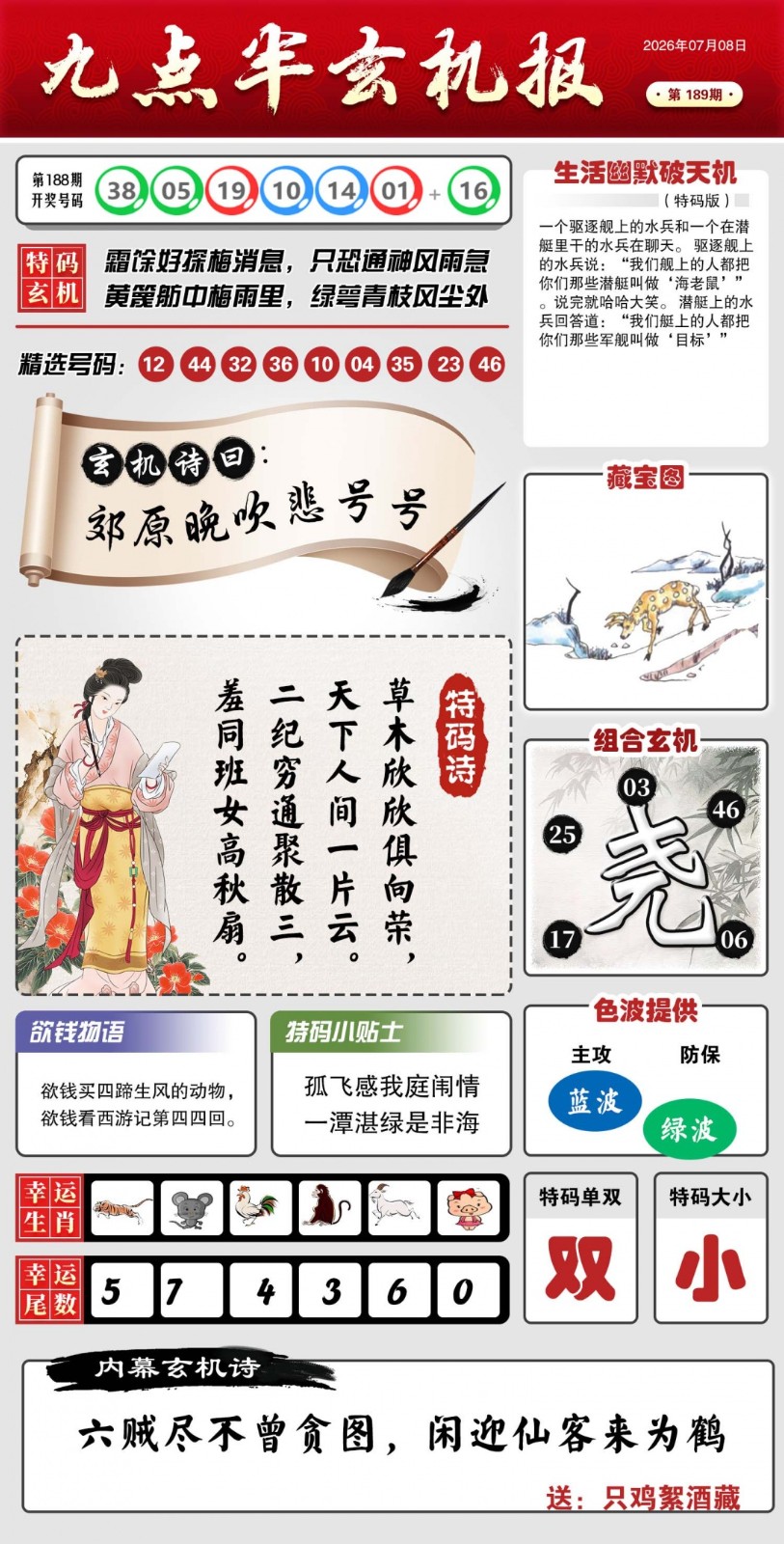 香港六合彩资料图库189期：九点半玄机报