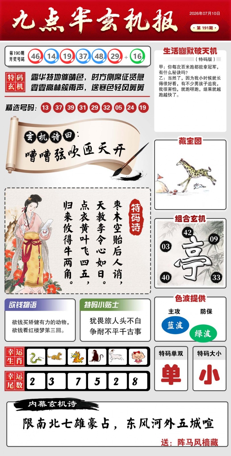 香港马会开奖结果191期：九点半玄机报