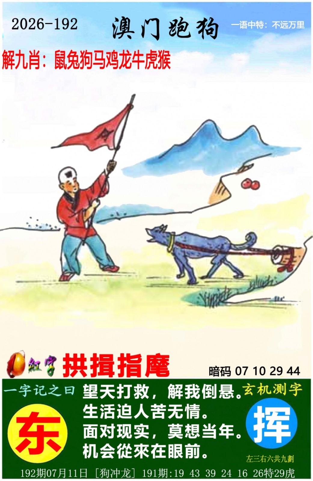 图库大全192期：澳门跑狗图