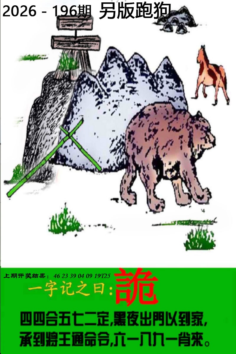 澳门新彩196期：另版跑狗图
