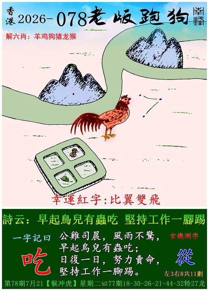 【香港六合彩】078期老版跑狗