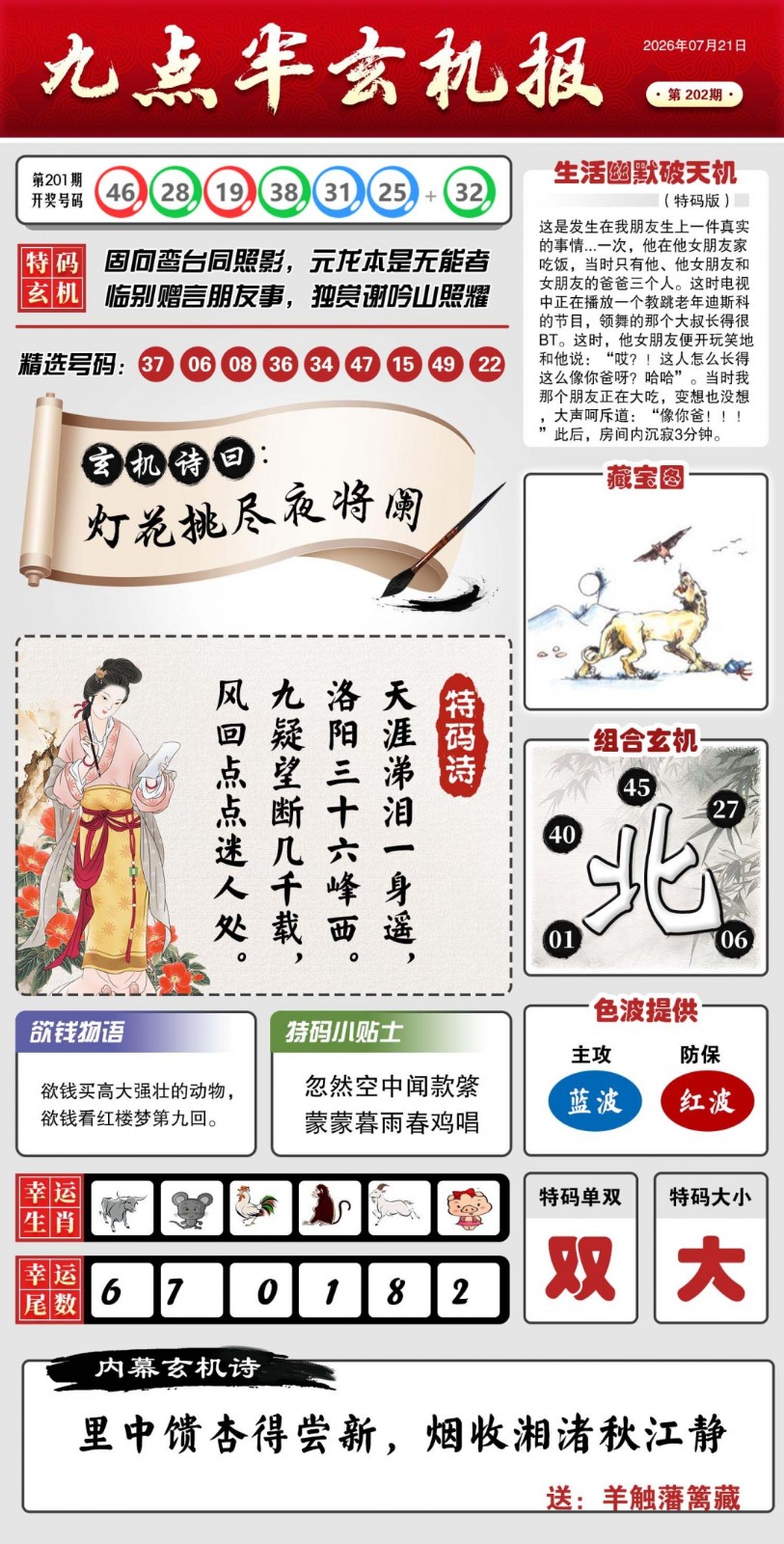 香港J2同步202期：九点半玄机报