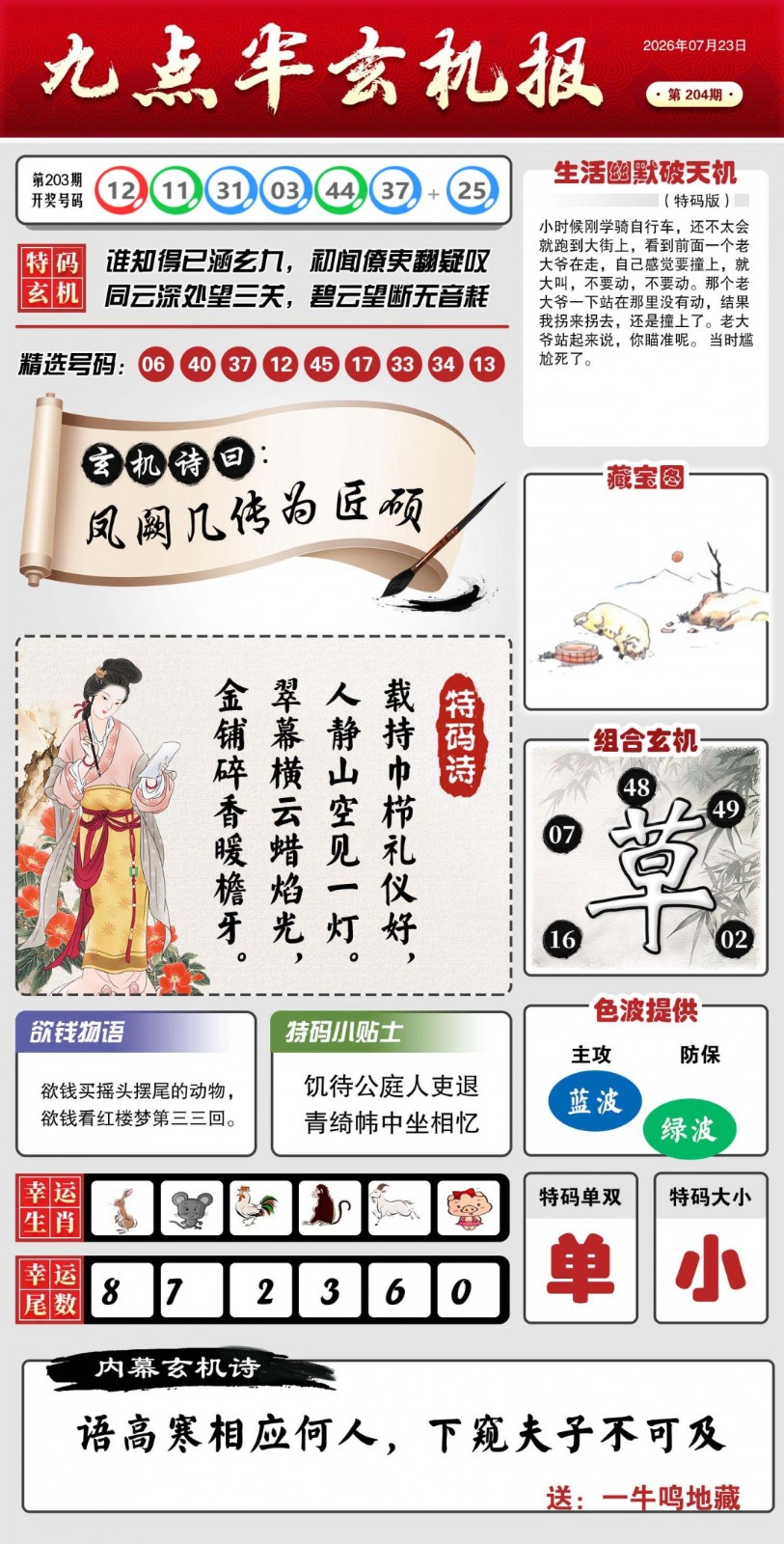 铁算盘204期：九点半玄机报
