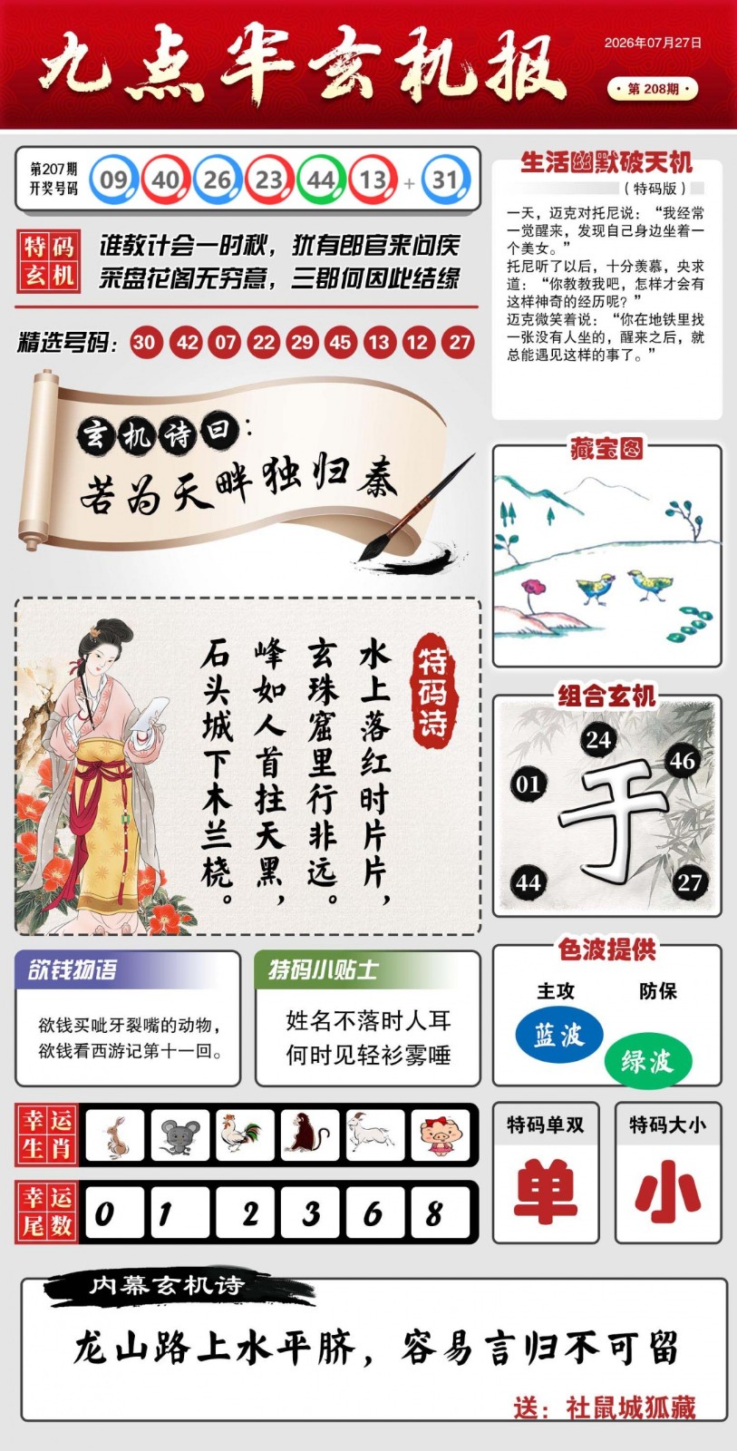 铁算盘论坛208期：九点半玄机报