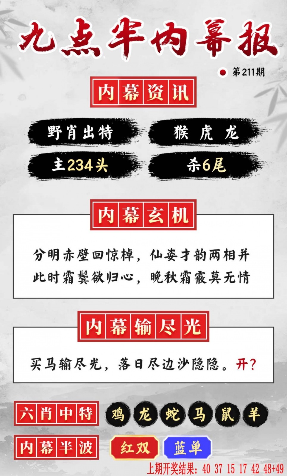 红姐论坛211期：九点半内幕报