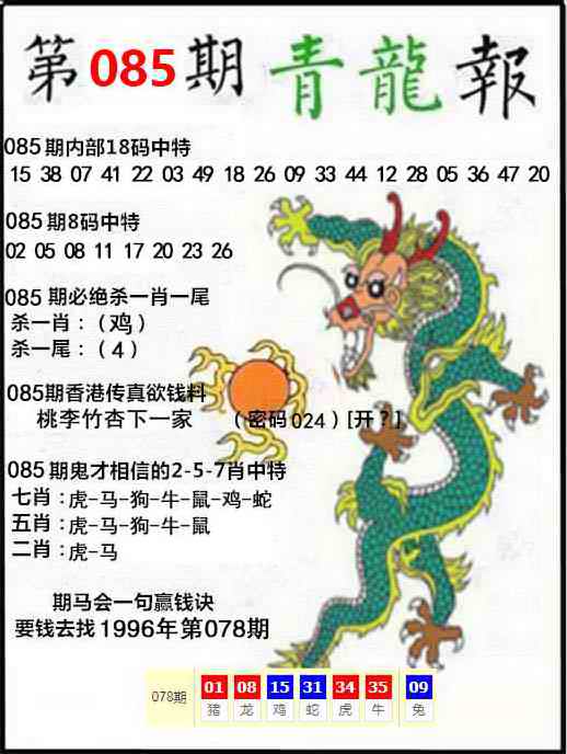 小鱼儿085期：青龙报