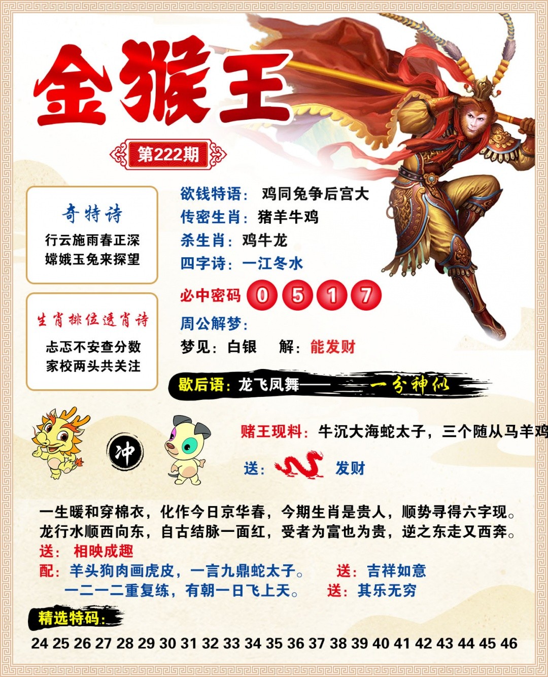 天机阁精英论坛：222期金猴王