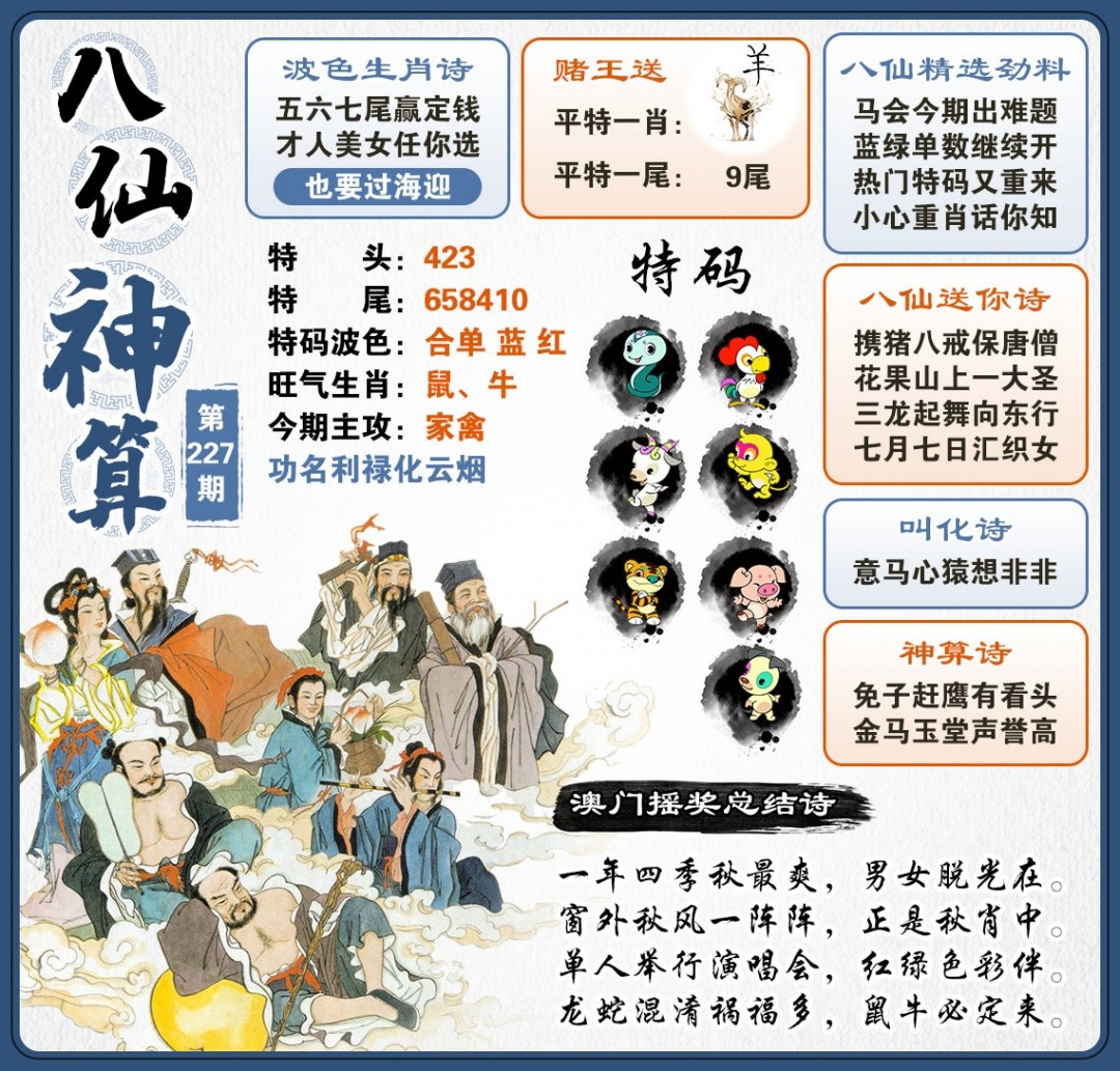 【澳门玄机网】致力打造，火热全网！227期八仙神算