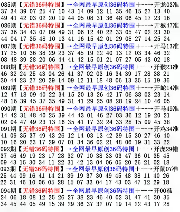 香港论坛：094期36码特围