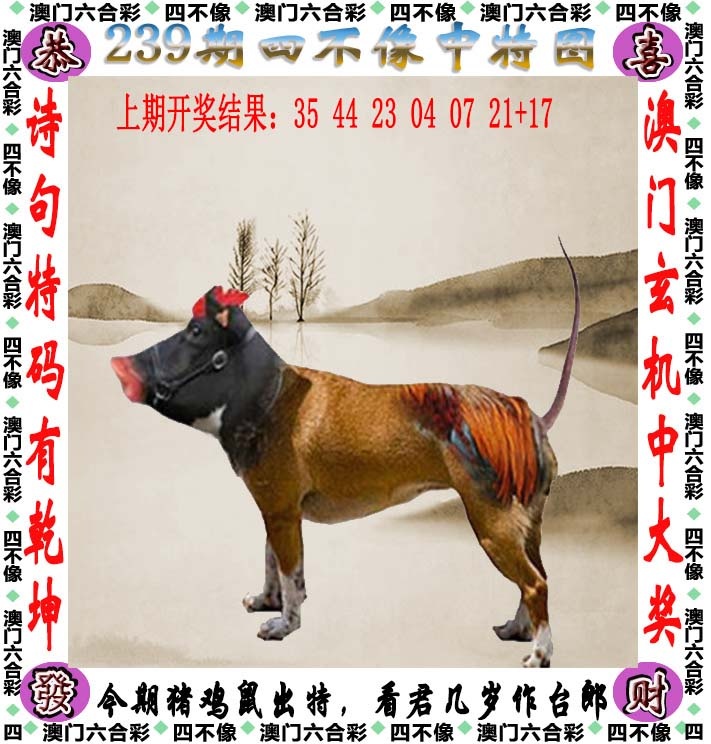 澳彩全年历史图库：239期四不像