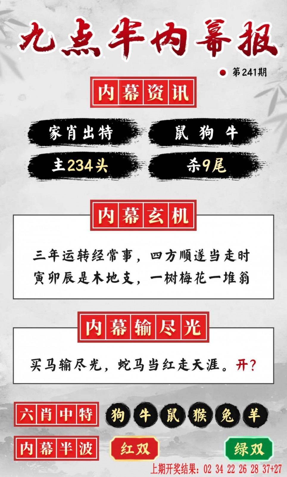 鸿运论坛241期：九点半内幕报