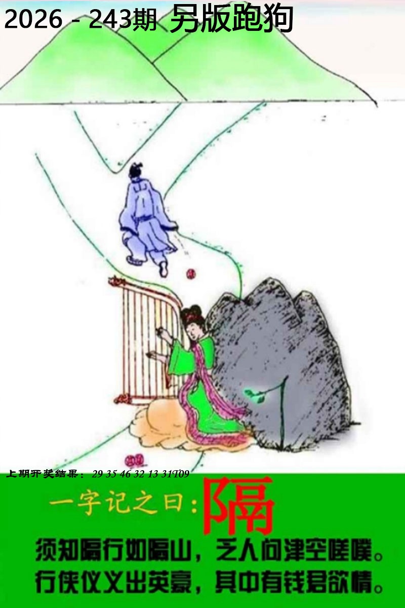 澳门跑狗论坛：243期另版跑狗图