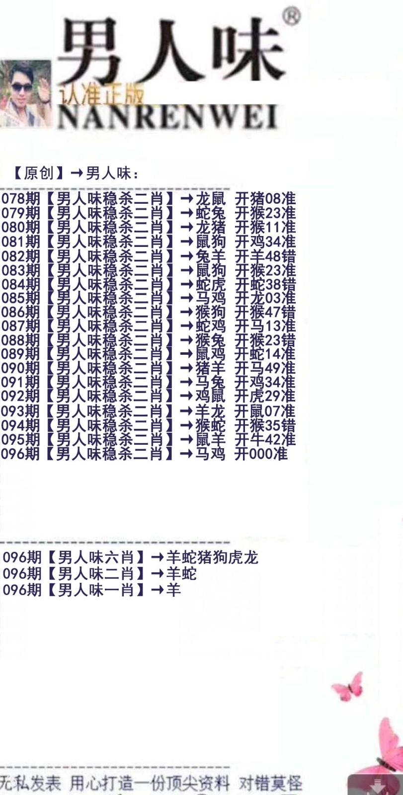 神算子论坛：096期男人味