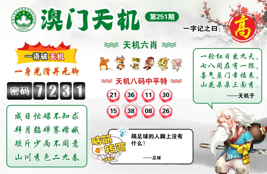 香港赛马会251期：澳门天机