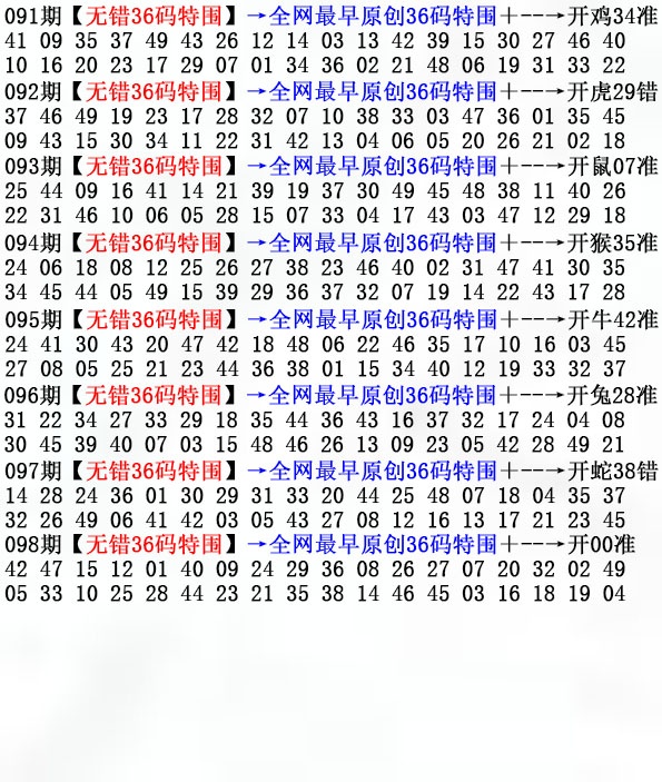 香港论坛：098期36码特围