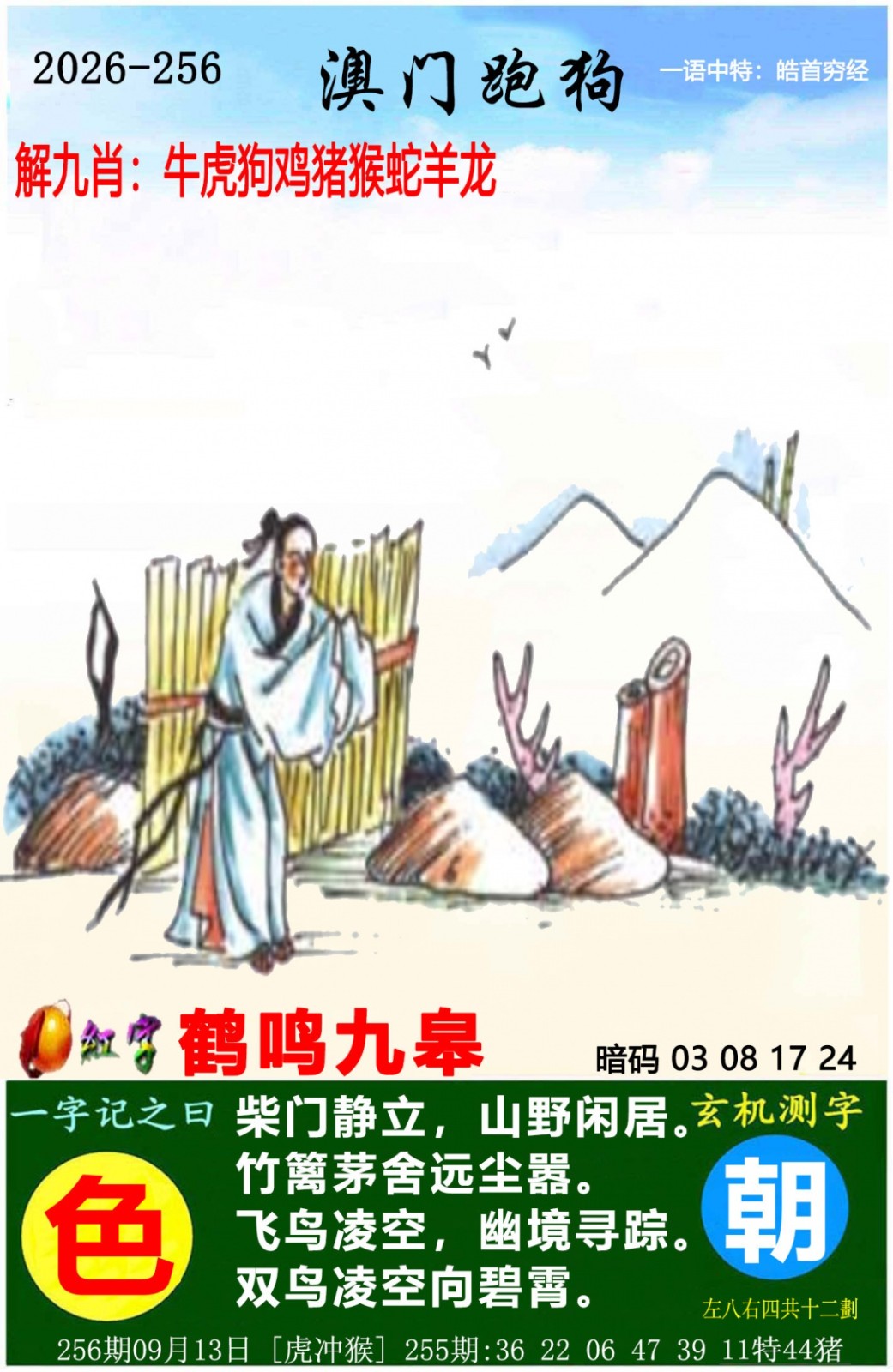 全年历史图库256期：澳门跑狗图