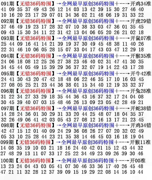 100期香港论坛：36码特围