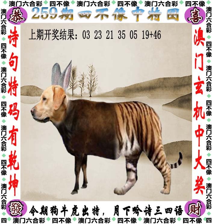 澳门财神到玄机：259期四不像
