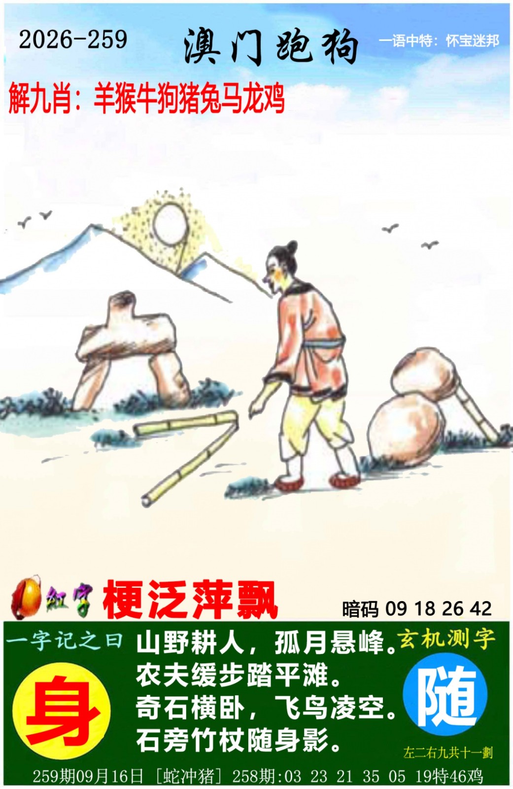 全年历史图库259期：澳门跑狗图