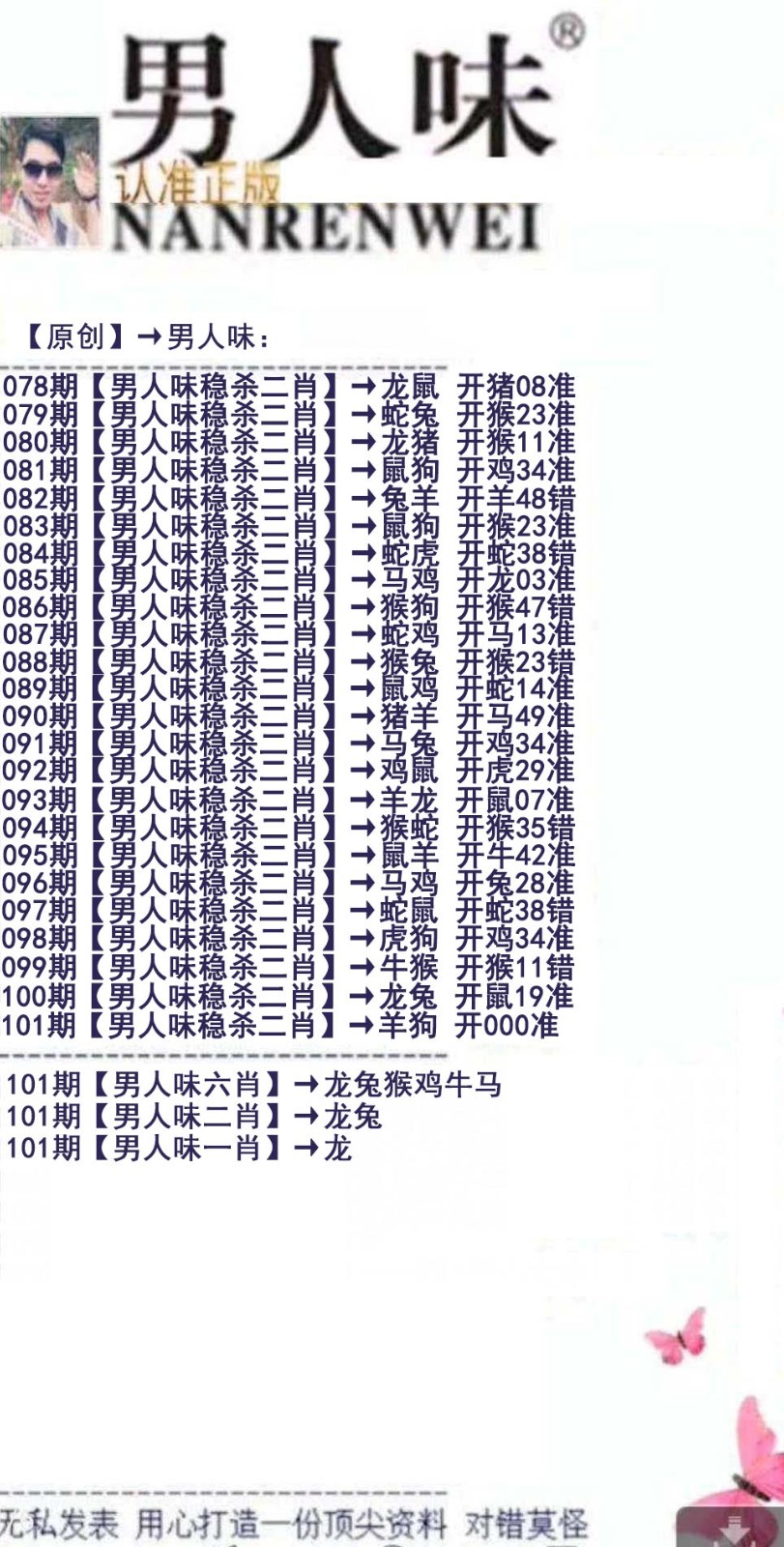惠泽六合：101期男人味