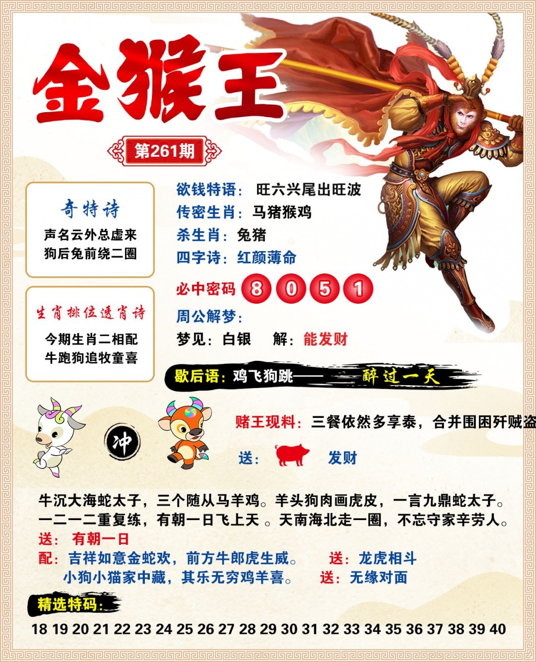 仙人指路261期：金猴王