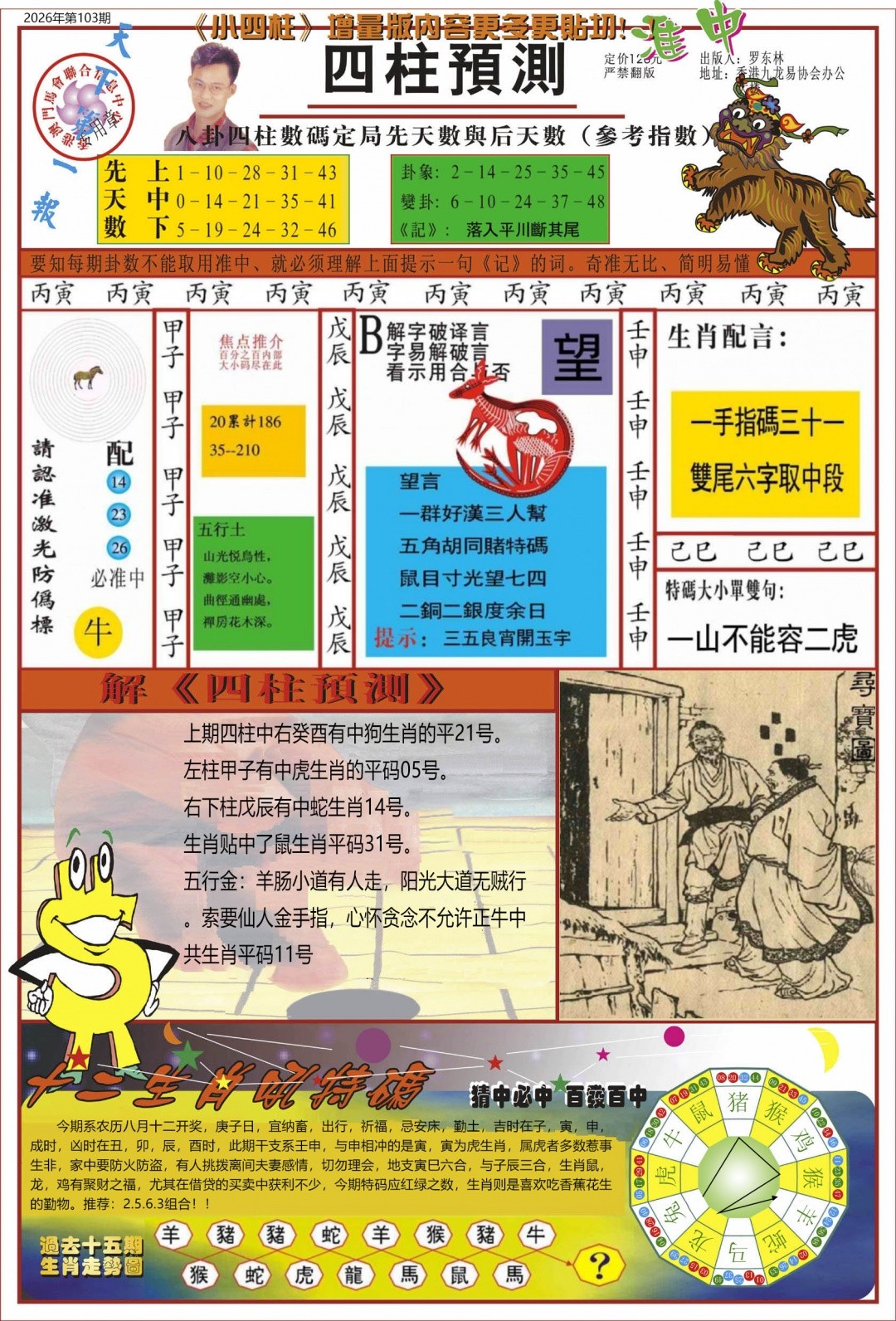 东方心经高手坛：264期中四柱预测A