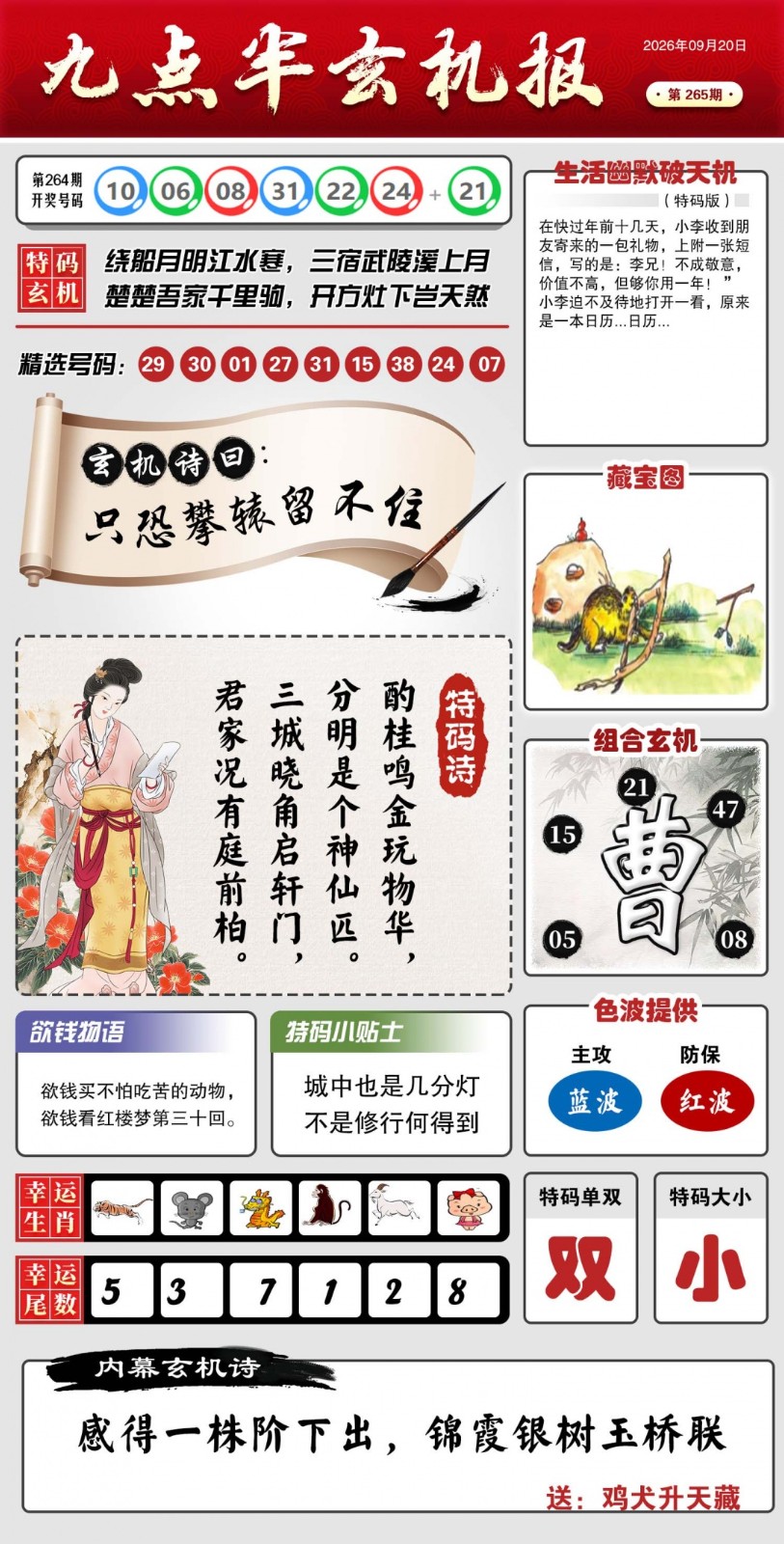 当前澳门彩265期：九点半玄机报