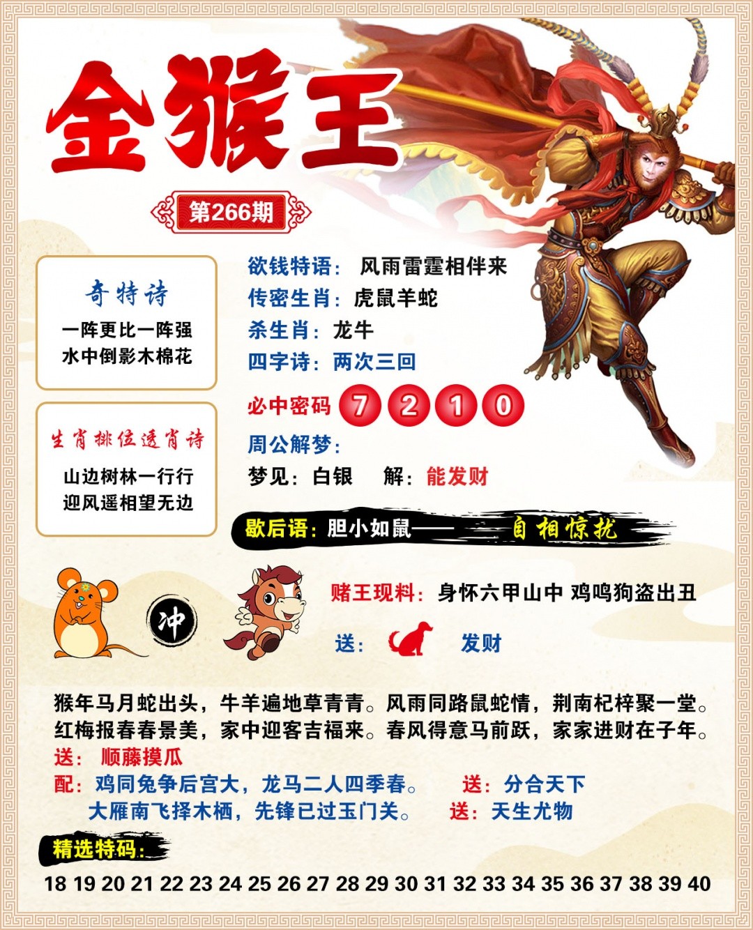 曾道人玄机：266期金猴王