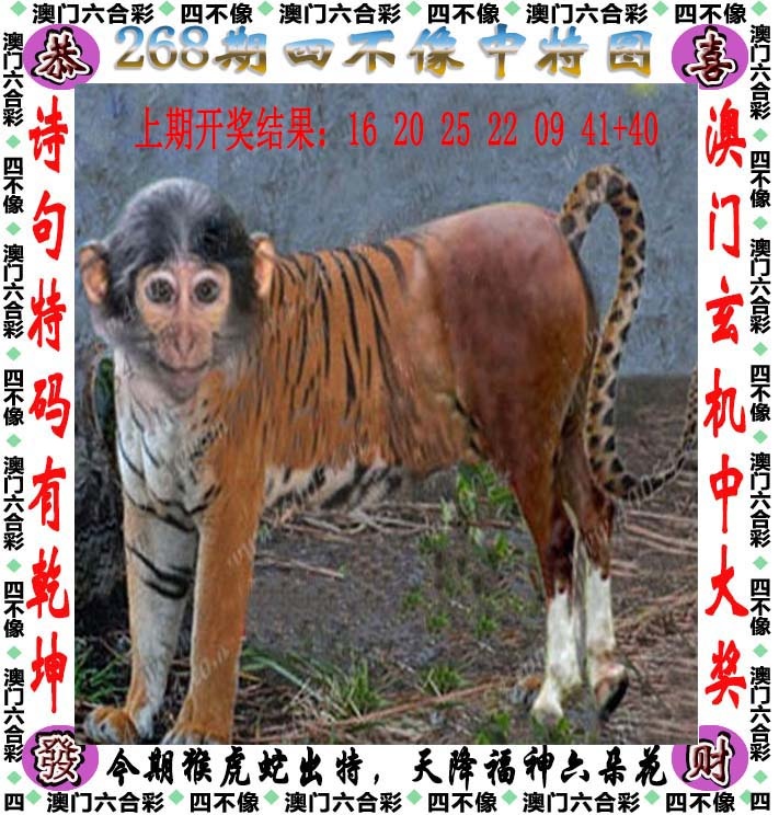澳门六合彩图库：268期四不像